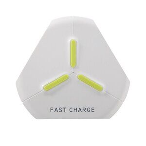 Qi Fast Charge Wireless Charging Plate with LED Indicator Iron Triangle WHITE